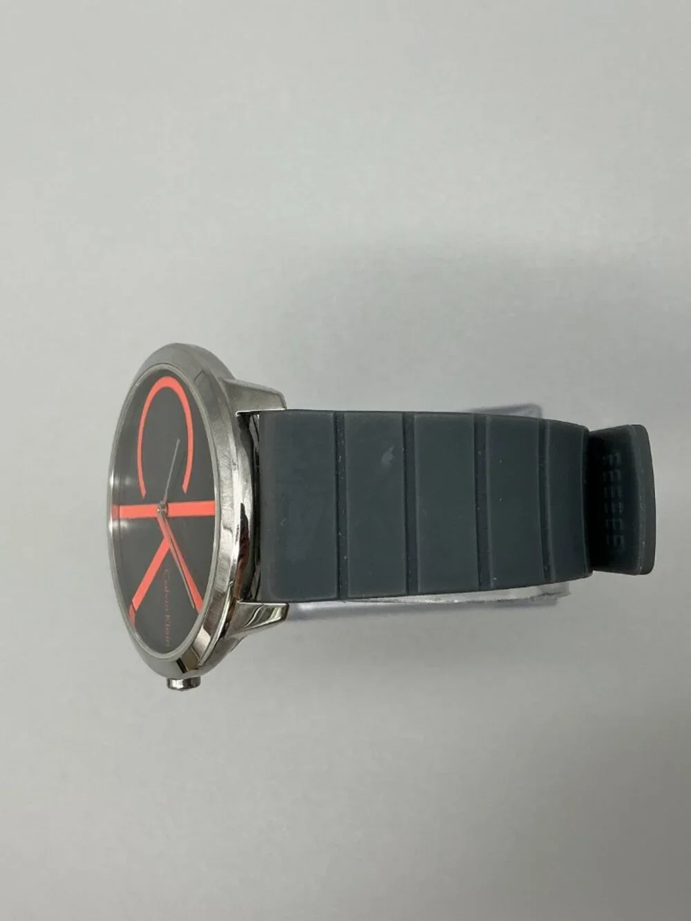 Calvin Klein Minimal Unisex 40mm Silver Tone Black Red Dial Stainless Steel Case